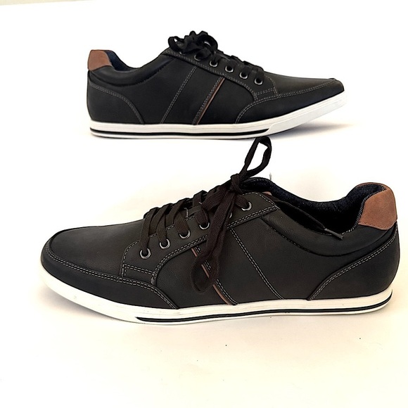 Aldo Men's Low Top Lace Up Black/Brown Synthetic Sneakers, Size 13, NWOT - Picture 1 of 8